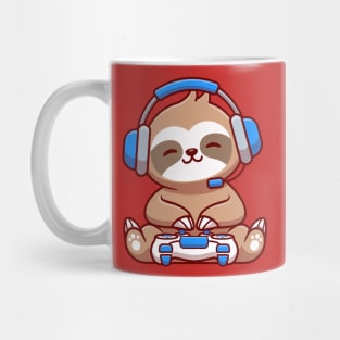 Cute Sloth Gaming Cartoon Mug